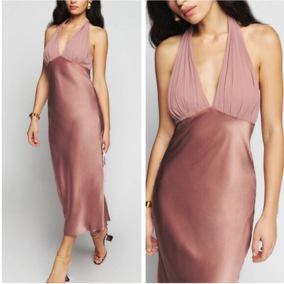 Reformation Dresses & Skirts - Reformation Wyn Silk Dress in Praline 12
